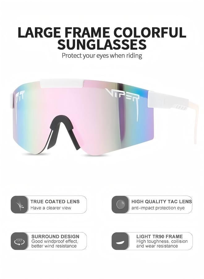 Cycling Sunglasses, Sports Sunglasses, UV Protection Cycling Sunglasses Polarized UV400 Visor Outdoor Windproof Glasses for Sports, Running, Golf, Baseball, Fishing - Image 2
